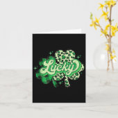 Carte Lucky Shamrock Leopard,checkered Patricks Day Funn (Fleur jaune)