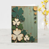 Carte Lucky Shamrocks Vintage Style Card (Fleur jaune)