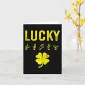 Carte LUCKY Sign Language Jour de la Saint Patrick de se (Fleur jaune)