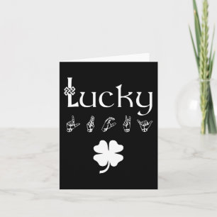 Carte LUCKY Sign Language Jour de la Saint Patrick de se