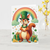 Carte Lucky Squirrel Celebration Card (Fleur jaune)