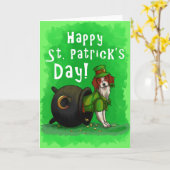 Carte Lucky St. Patrick's Day Dog (Fleur jaune)
