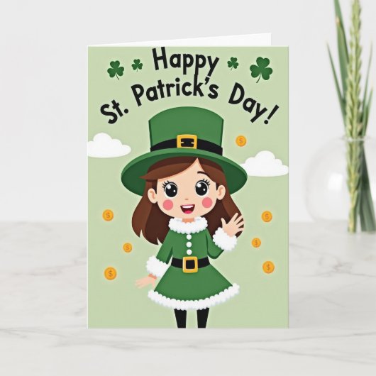 Carte Lucky St Patricks Day Girl Card (Devant)
