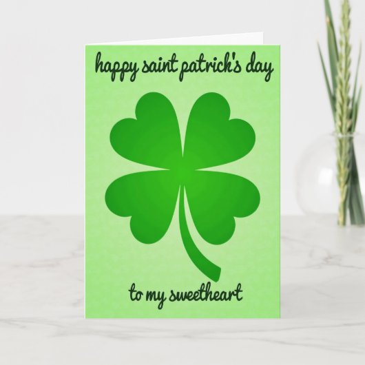 Carte Lucky Sweetheart Saint Patricks Day Card (Devant)