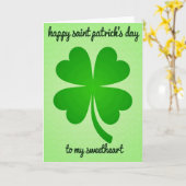 Carte Lucky Sweetheart Saint Patricks Day Card (Fleur jaune)