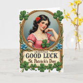 Carte Lucky Vintage Greetings Day Card (Fleur jaune)