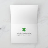 Carte Lucky You St Patrick's Day Anniversaire 4 feuilles (Intérieur)