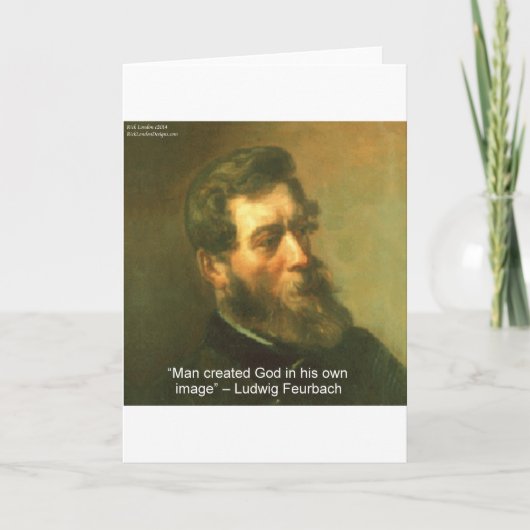 Carte Ludwig Feurbach & Man Created God Citation (Devant)