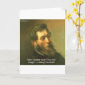 Carte Ludwig Feurbach & Man Created God Citation (Fleur jaune)