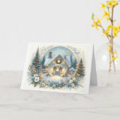 Carte Lueur de chalet enneigé (Fleur jaune)
