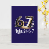 Carte Luke 24:6-7 Easter Card Risen Savior Scripture  (Fleur jaune)