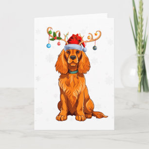 Carte Lumière de Noël Renne Chapeau de Père Noël Er Épag