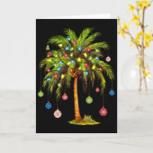 Carte Lumière de palmier de Noël Hawaïen Tropical Noël 1 (Fleur jaune)
