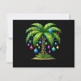 Carte Lumière de palmier de Noël Hawaïen Tropical Nouvel