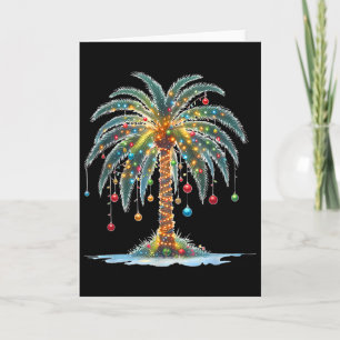 Carte Lumière de palmier de Noël Hawaïen Tropical Xmas 2
