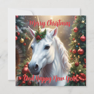 Carte Lumière des neiges : La licorne de Noël enchantée
