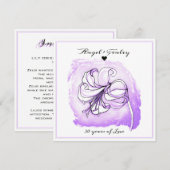 Carte Lumière Purple & Blanc Lily 30e anniversaire Maria (Devant / Derrière)