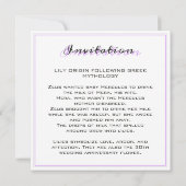 Carte Lumière Purple & Blanc Lily 30e anniversaire Maria (Dos)