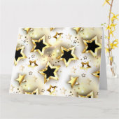 Carte Lumière transparente avec étoiles or (Fleur jaune)