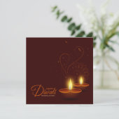 Carte Lumières chaudes Heureux Diwali (Debout devant)