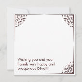 Carte Lumières chaudes Heureux Diwali (Dos)