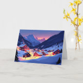 Carte Lumières colorées dans Mountain Village (Fleur jaune)