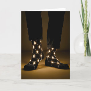 Carte Lumières D'Anniversaire En Chaussettes Noires