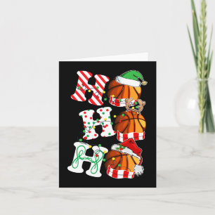 Carte Lumières de basketball Ho Ho Ho Chapeau de Père No