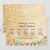 Carte Lumières de Fête de Fiançailles Floral Itinéraire  (Devant / Derrière)