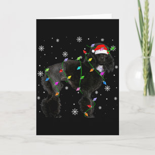 Carte Lumières de Noël de chien d'odle noir Drôle de cha