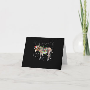 Carte Lumières de Noël de couleur d'âne Cadeau d'âne d