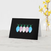 Carte Lumières de Noël de drapeau de fierté de (Fleur jaune)