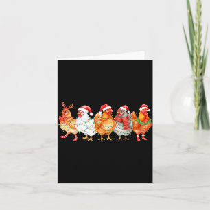 Carte Lumières de Noël de poulet drôle ferme animal Noël