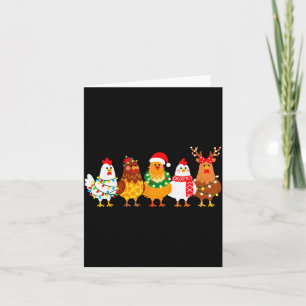 Carte Lumières de Noël de poulet Ferme-fille Amateur d'a