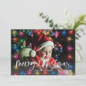 Carte Lumières de Noël et photo (Debout devant)