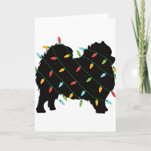 Carte Lumières de Noël Pomeranian Cadeau Mignon Pour Amo