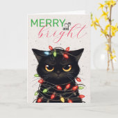 Carte Lumières de Noël pour Kitty (Fleur jaune)