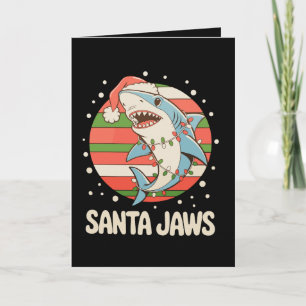 Carte Lumières de Noël Shark Santa Fêtes de Noël