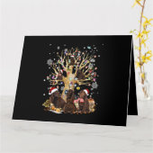 Carte Lumières de sapin de Noël Field Spaniel Xmas Pyjam (Fleur jaune)