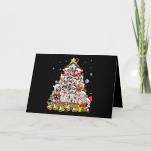 Carte Lumières de sapin de Noël husky sibérien   chien N