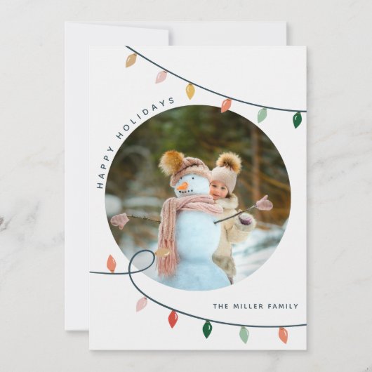 Carte Lumières de vacances colorées Photo (Devant)