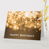 Carte Lumières scintillantes d'anniversaire or (Fleur jaune)
