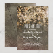 Carte Lumières scintillantes dorées rustiques pour fête  (Devant / Derrière)