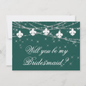 Carte Lumières vertes Fleur de Lis | Bold Be My Bridesma (Devant)