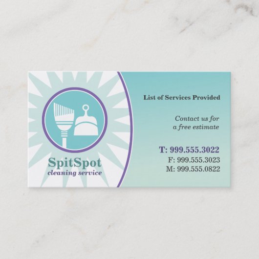 Carte lumineuse brillante d'entreprise de services (Devant)