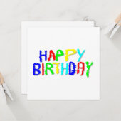 Carte Lumineux et coloré. Joyeux anniversaire. (Devant/Arrière en situation)