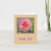 CARTE LUMINEUX ROSE DAHLIA /MERCI (Devant)
