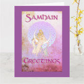 Carte lunaire de déesse de salutations de Samhain (Fleur jaune)