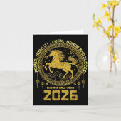 Carte Lunar New Year 2026 Zodiac Horse Collection (Fleur jaune)
