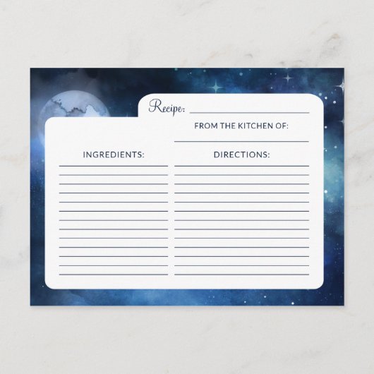 Carte Lunar Sky Pleine lune Stars Bride to Be Rece (Dos)